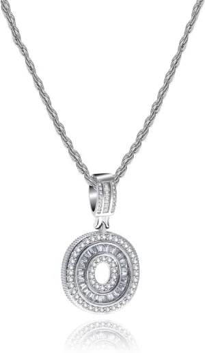 0 to 9 Lucky Number Pendant Necklaces for Women Men Family Birthday Mum Daughter Silver Tone Crystal Clear Cubic Zirconia