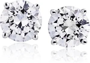 0.20-2.00 cttw Certified NATURAL Diamond Stud Earrings for Women 14 Karat Gold Earrings 4 Prong Setting with Screw Back Studs Fine Jewelry