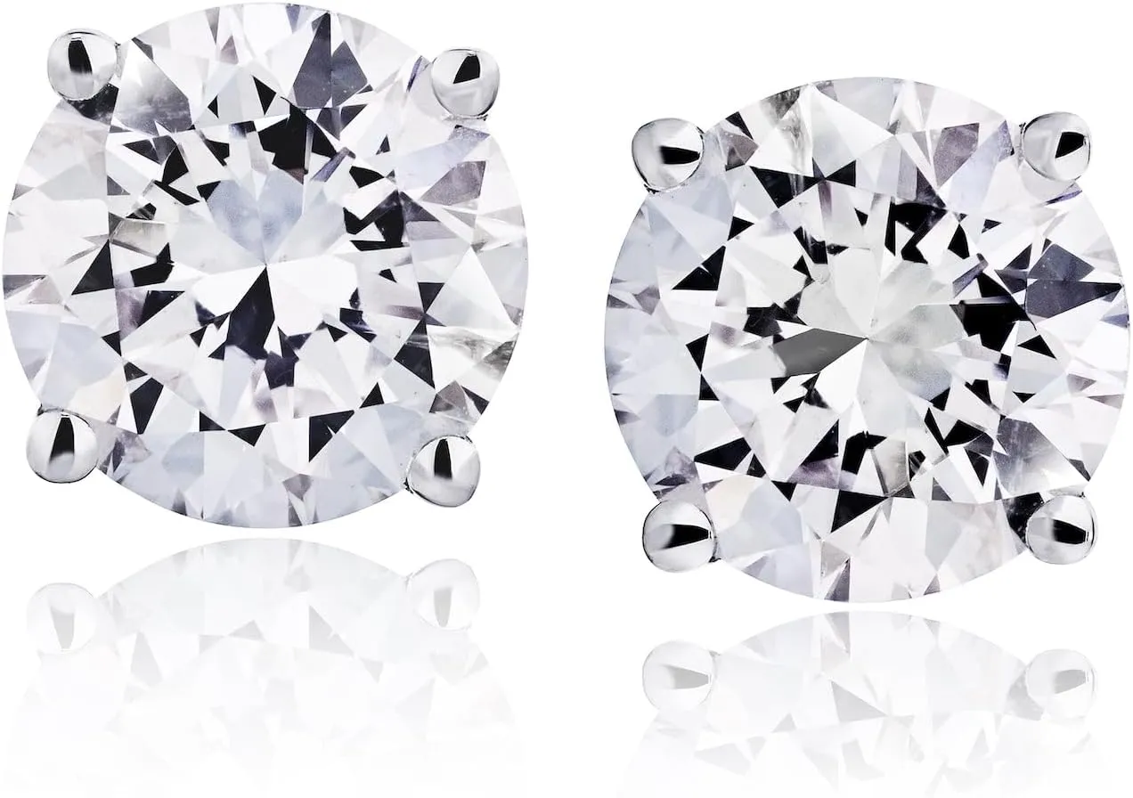 0.20-2.00 cttw Certified NATURAL Diamond Stud Earrings for Women 14 Karat Gold Earrings 4 Prong Setting with Screw Back Studs Fine Jewelry