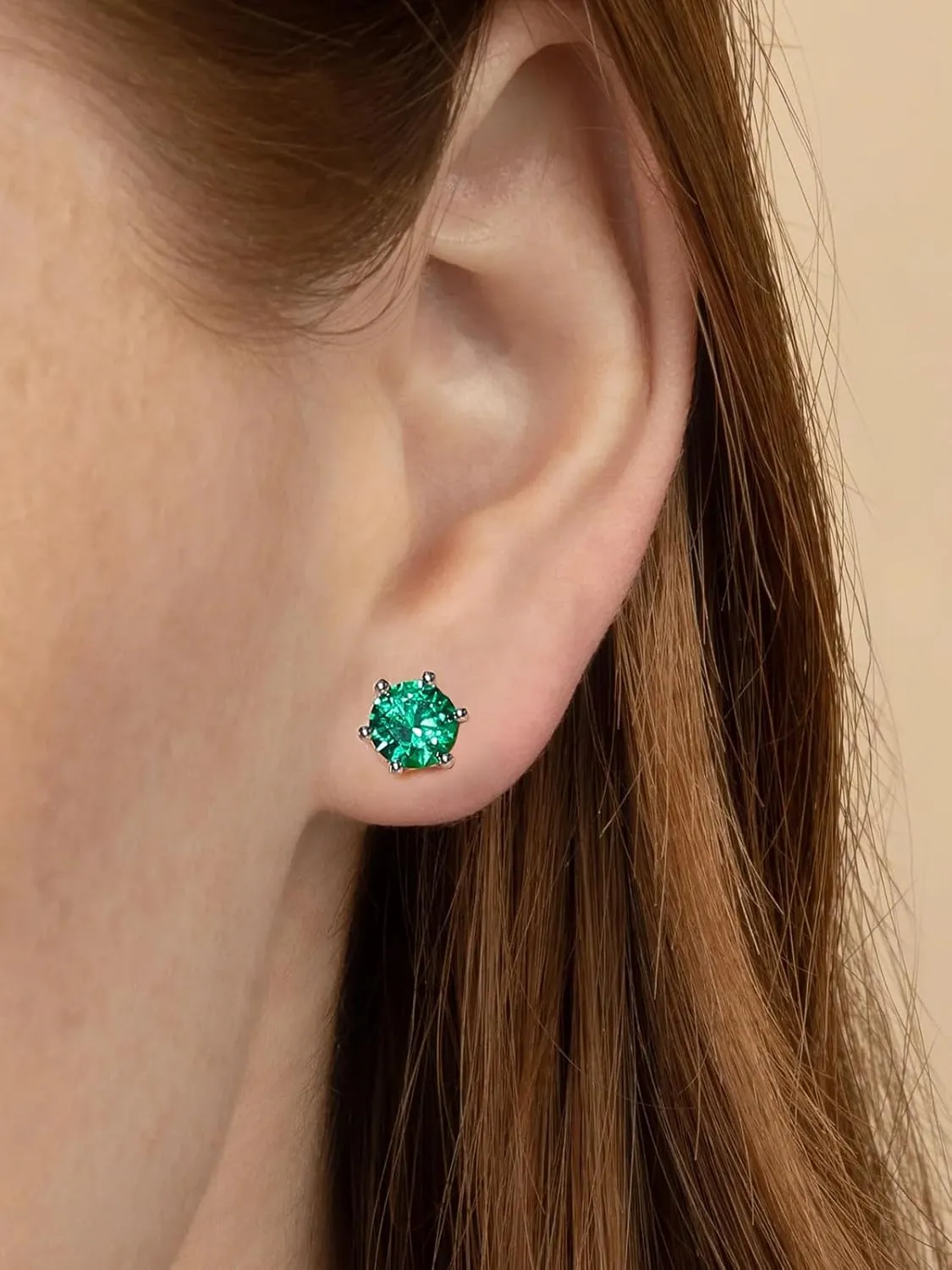 0.6-4CT Moissanite/Sapphire/Ruby/Emerald Sparkle Stud Earrings for Women, Solid 925 Sterling Silver, Hypoallergenic Anniversary Birthday Valentines Jewelry