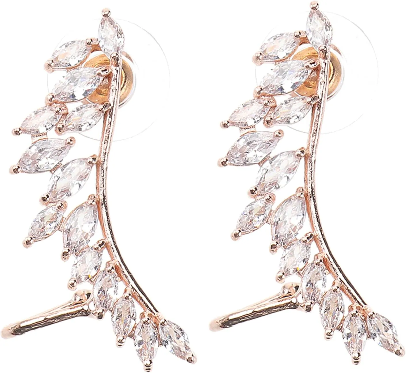 1 Pair Ear Cuff for Non-pierced Ears Dangle Earrings Women Ear Drop Wings Shape Earrings Ear Clip