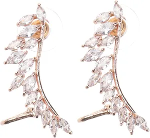 1 Pair Ear Cuff for Non-pierced Ears Dangle Earrings Women Ear Drop Wings Shape Earrings Ear Clip