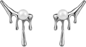 1 Pair Stud Earring Irregular Ear Drops Trendy Imitation Pearls Ear Ornaments Statement Pieces Fashion Jewelry for Daily