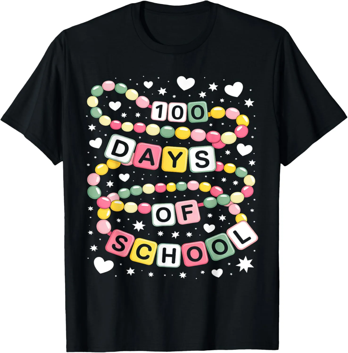 100 Days of School Friendship Bracelets 100 Days Smarter Kid T-Shirt