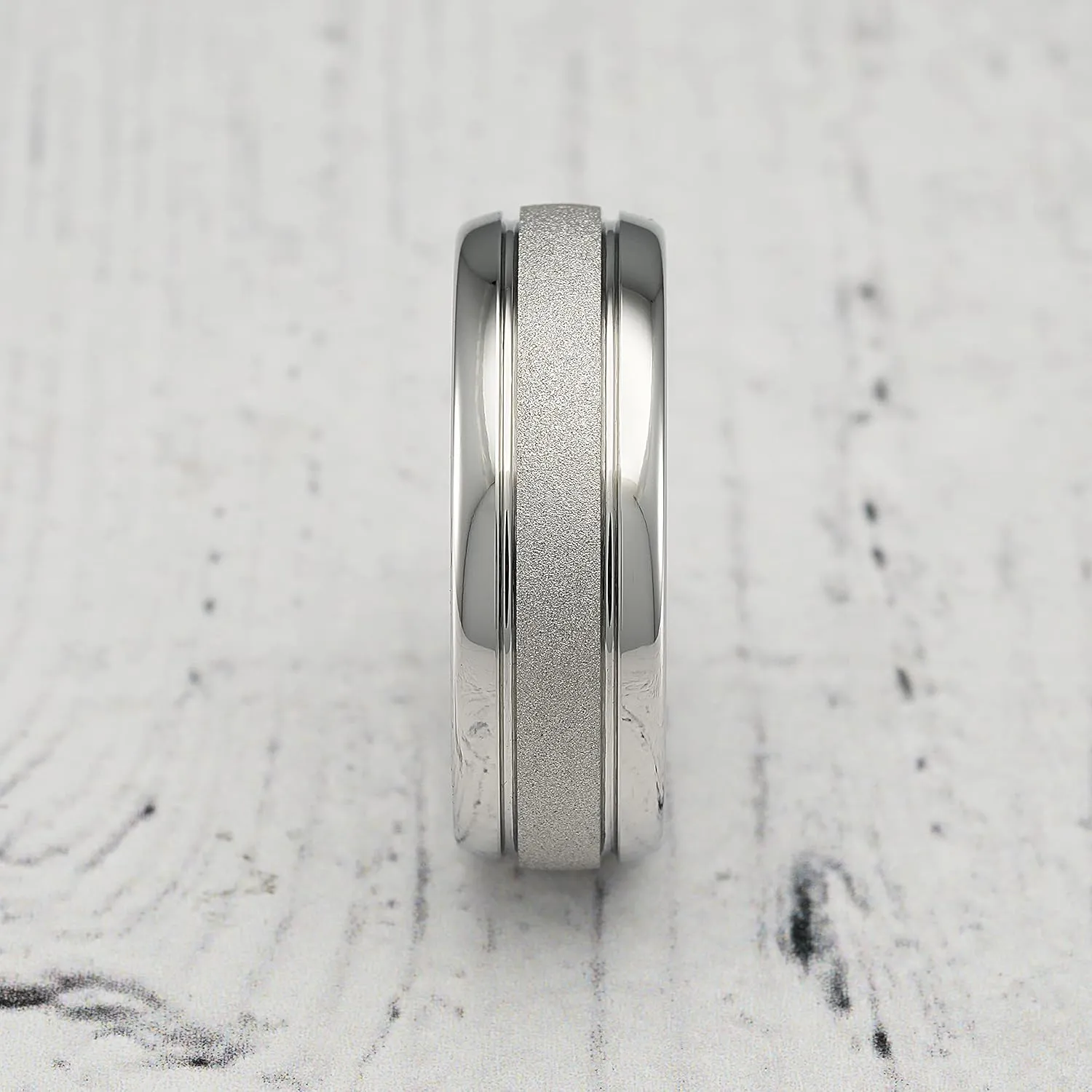 100S JEWELRY White Gold Tungsten Rings For Men Women Wedding Band SandBlasted Finish Dome Edge Sizes 6-16