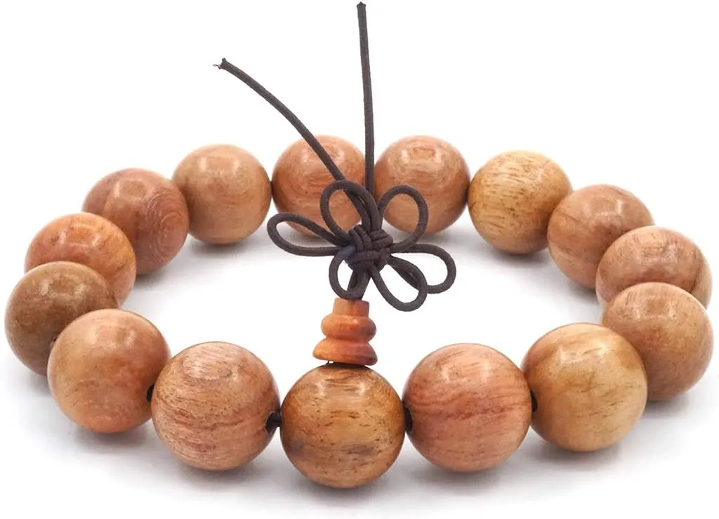 12mm Wood Bead Bracelet for Men Women Tibetan Buddhist Prayer Zen Bracelets Link Cool