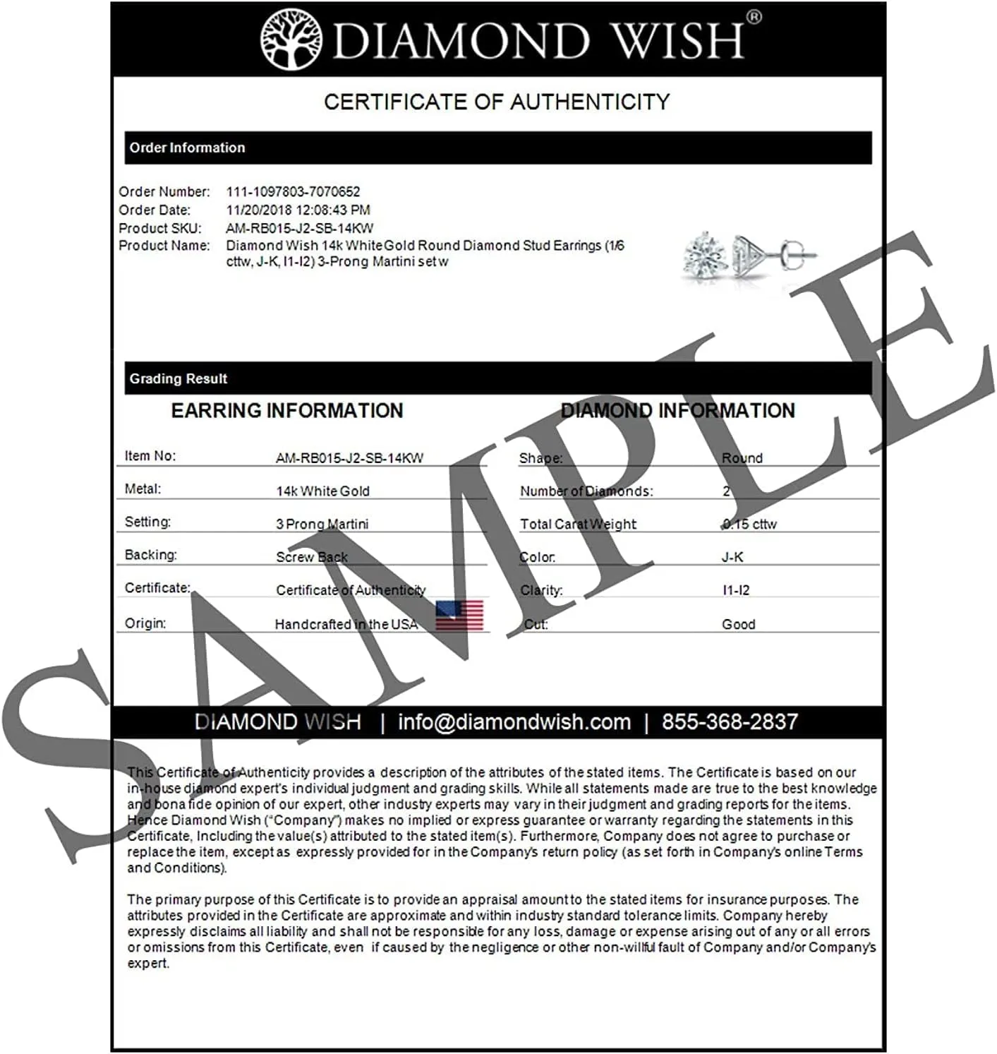 1/4 to 2 Carat Lab Grown Diamond Round Stud Earrings in 14k Gold (E-F, SI1-SI2, cttw), 4-Prong Basket Screw Back by Diamond Wish
