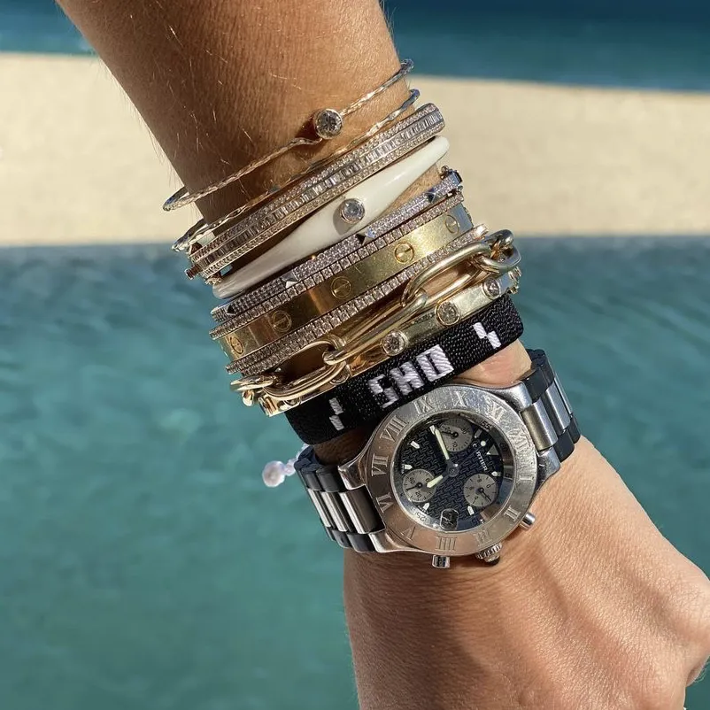 14k Bezel Hammered Bracelet