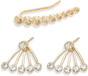 14k Gold Plated Earrings Stud Earrings for Women Dainty Gold Earrings Set Faux Diamond Cartilage Earring Hypoallergenic Small Gold Hoop Earrings Gold Jewelry Gifts for Women