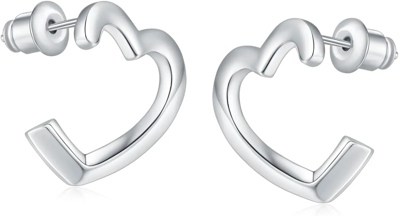 14K Gold Plated Sud| 925 Sterling Silver Post| Clover Butterfly Heart Bow Stud Earrings for Women  Dainty Earrings with Cubic Zirconia  Jewelry for Everyday Wear or Occasions