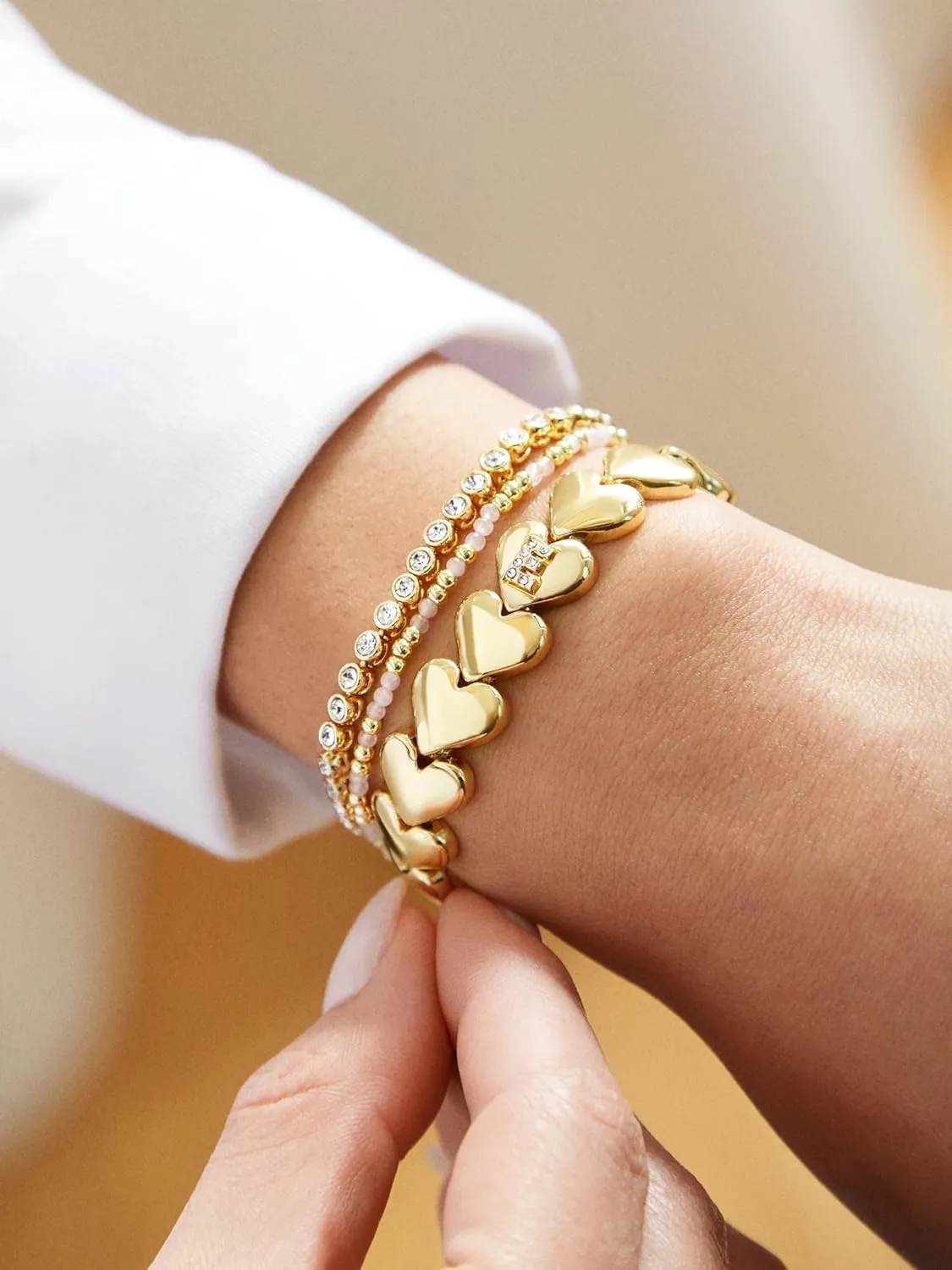 14k Gold Tennis Bracelet, Cubic Zirconia Classic Tennis Bracelet, Gold Link Bracelets For Women