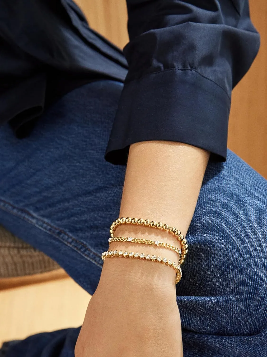 14k Gold Tennis Bracelet, Cubic Zirconia Classic Tennis Bracelet, Gold Link Bracelets For Women