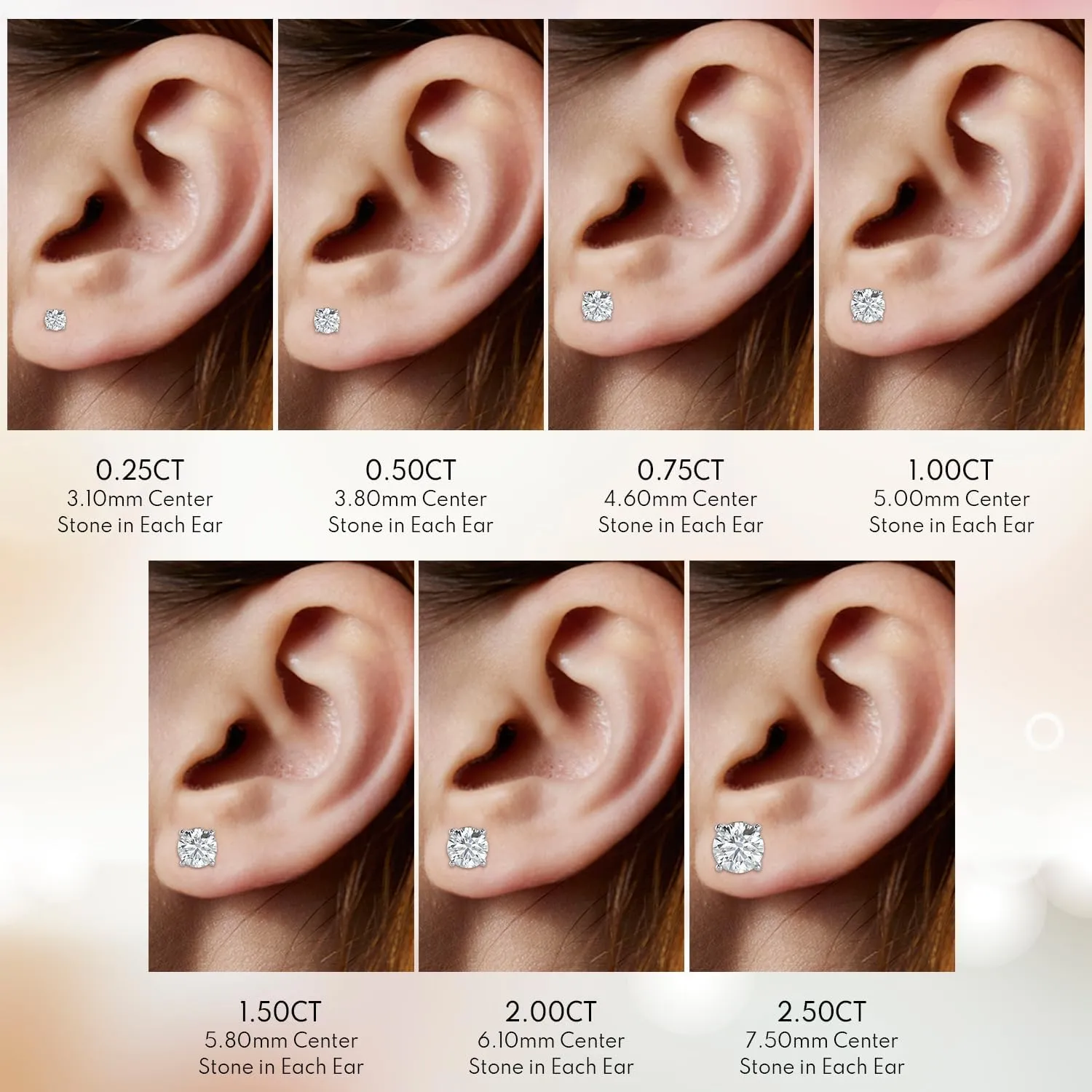 1/5 to 2 Carat TW Natural Real Diamond Solitaire Studs Earrings Available in 14K White and Yellow Gold with Secure Screw Back for Women and Men (Color J-K, Clarity I1-I2)