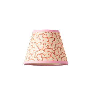 18cm pendant shade in pinky coral hand blocked 'Squiggles' by Ellen Merchant