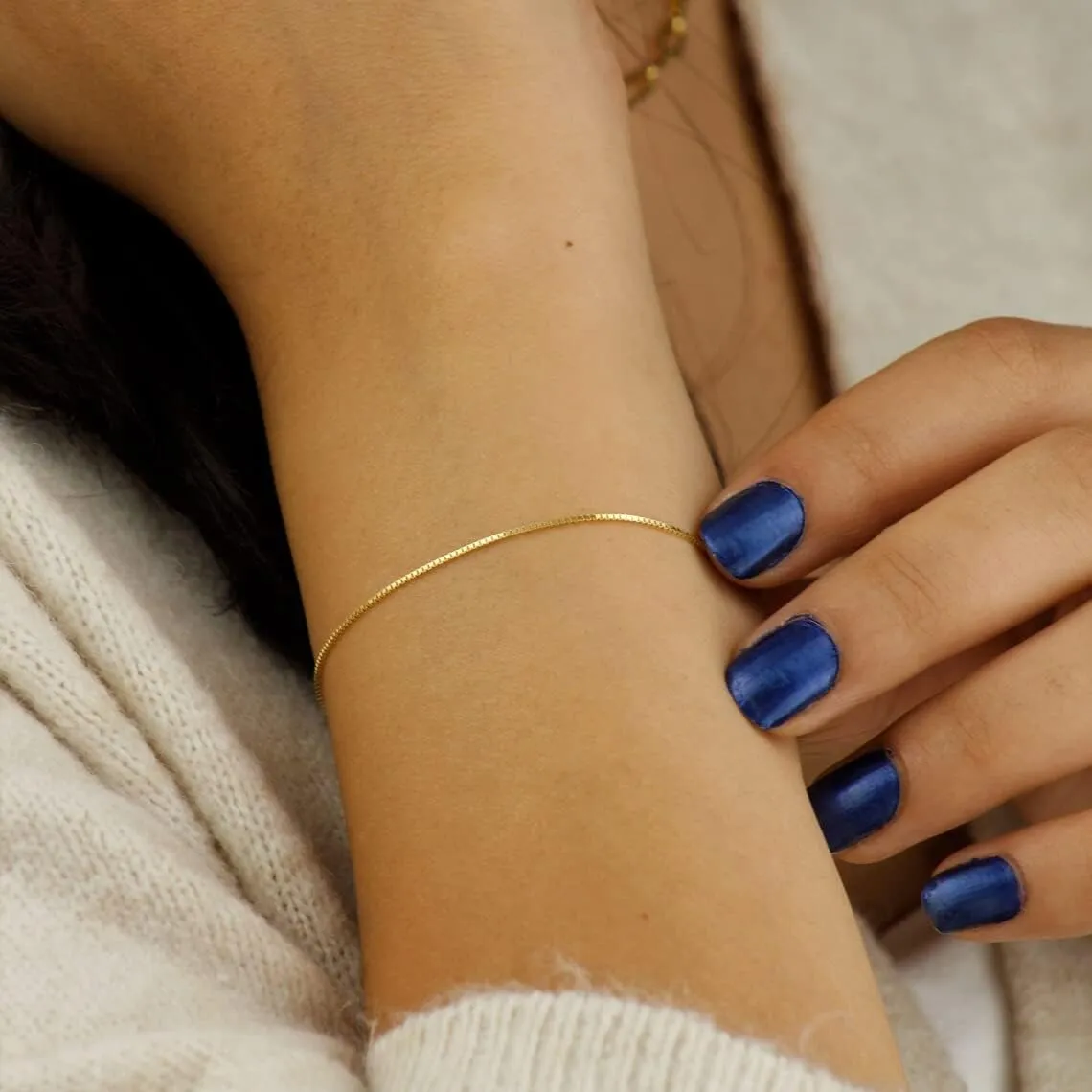 18K Gold Plated Pearl Beaded Chain Cross Bracelets for Women Adjustable Stainless Steel Dainty Thin Gold Box Cuban Twisted Link Chain Bracelet Bridesmaid Jewelry