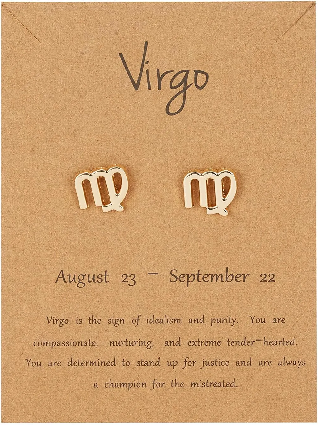 18K Gold Plated Zodiac Stud Earrings 12 Constellation Astrology Card Packaging Horoscope 18K Gold Plated Little Ear Stud for Women Birthday Anniversary Friendship Exquisite Jewelry Gift