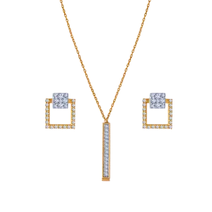 18k Sublime Petite Diamond Necklace Earrings Set