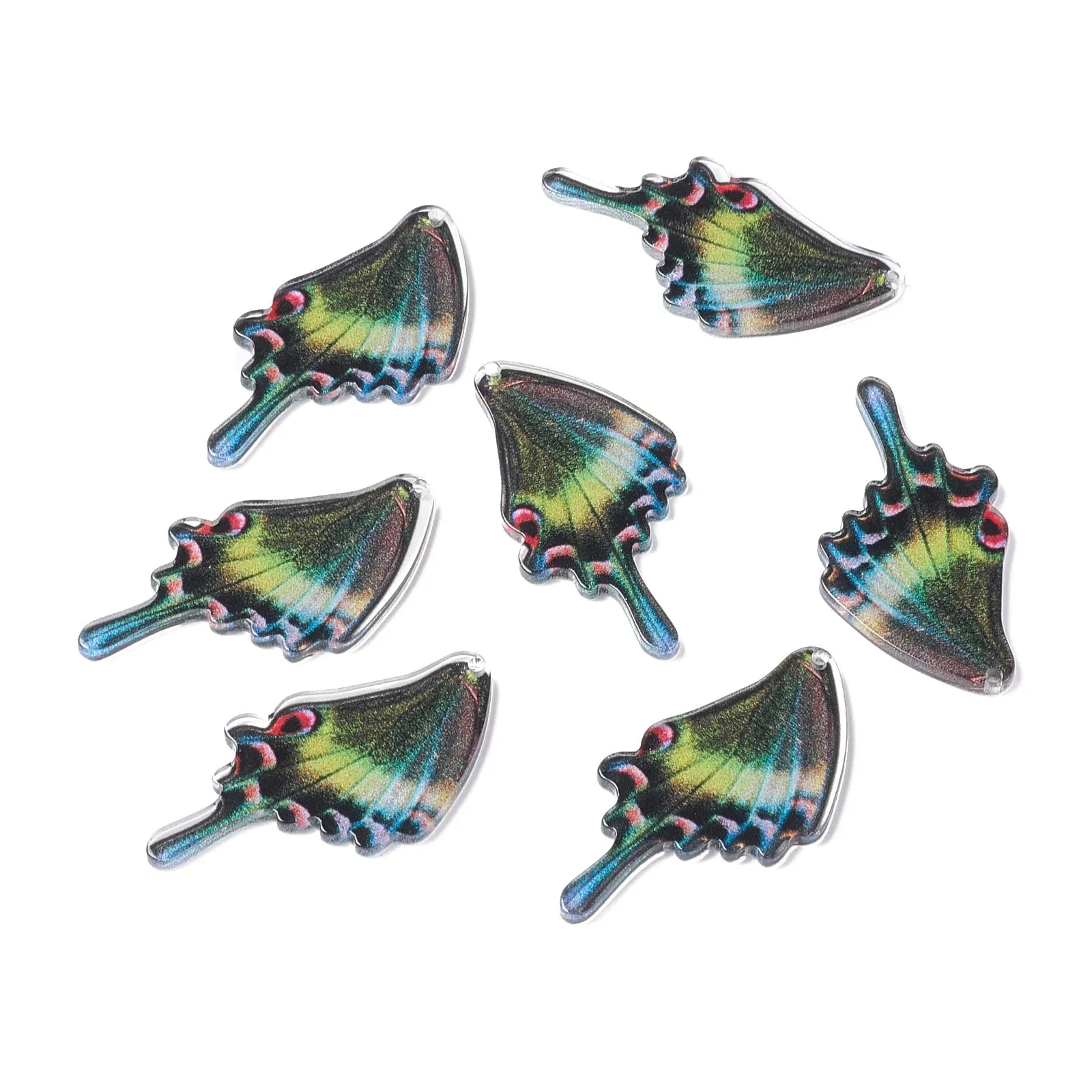 20pcs Butterfly Wings Acrylic Pendants Charms DIY Jewellery Making