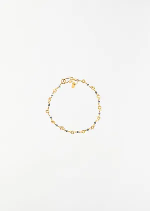 22k Link Chain Sapphire Bracelet 6.5"