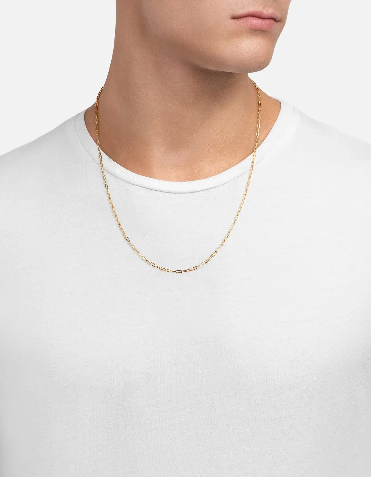 2.5mm Volt Link Cable Chain Necklace, Gold Vermeil