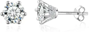 2CT Moissanite Earrings Studs for Women - 2CT Moissanite Earrings 925 Sterling Silver Piercing Hypoallergenic Jewelry Ear Stud
