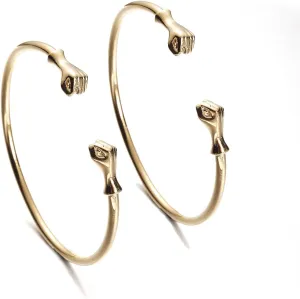 2pcs Dubai Gold Bangles Indian Fist Bangles Women Men Opening Embossing Dubai Ethiopian Brazil Bracelets Jewelry