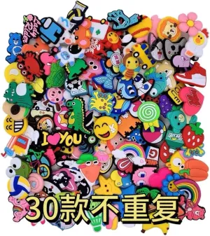30,50,100 pcs Random Shoe Charms Different Shoe Charms Decoration pack for Kids Boys Girls Women Men Clog Accessories Party Favorfor Shoe & Bracelet Wristband Party Gifts