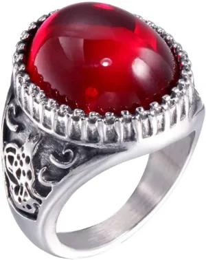 316l Stainless Steel Classical Vintage Exquisite Animal Pattern Agate Rings