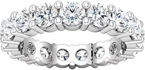 5 Carat (ctw) 14K White Gold Round LAB GROWN Diamond Ladies Eternity Wedding Anniversary Stackable Ring Band Luxury Collection (D-E Color VS1-VS2 Clarity)