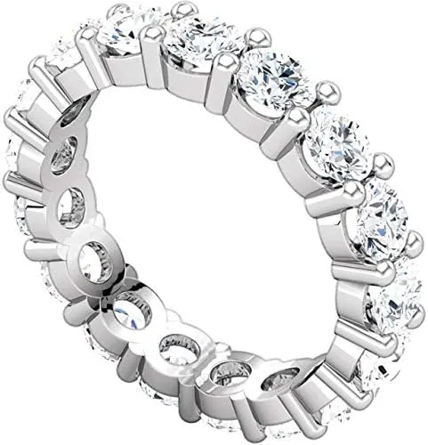 5 Carat (ctw) 14K White Gold Round LAB GROWN Diamond Ladies Eternity Wedding Anniversary Stackable Ring Band Luxury Collection (D-E Color VS1-VS2 Clarity)