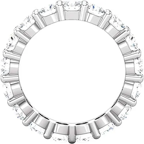 5 Carat (ctw) 14K White Gold Round LAB GROWN Diamond Ladies Eternity Wedding Anniversary Stackable Ring Band Luxury Collection (D-E Color VS1-VS2 Clarity)