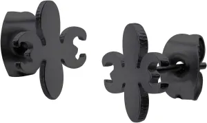 555Jewelry Delicate Small Tiny Fleur De Lis Stud Earrings for Women and Ladies