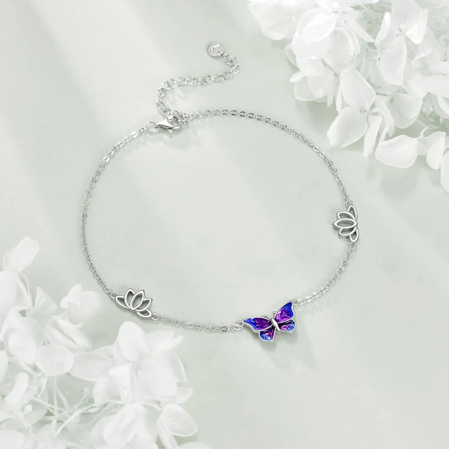 925 Sterling Silver Anklet for Women Dragonfly/Butterfly/Sea Turtles/Mermaid/Infinity/Hamsa Hand Adjustable Chain Ankle Bracelets Jewelry