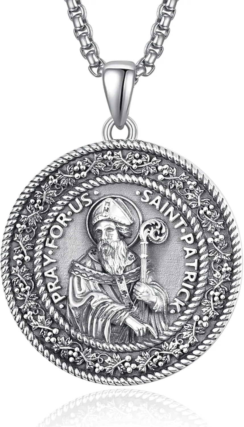925 Sterling Silver Cross Crucifix Jesus Christ INRI Pendant Necklace for Men Women Medal Christian Religious Necklaces for Mens
