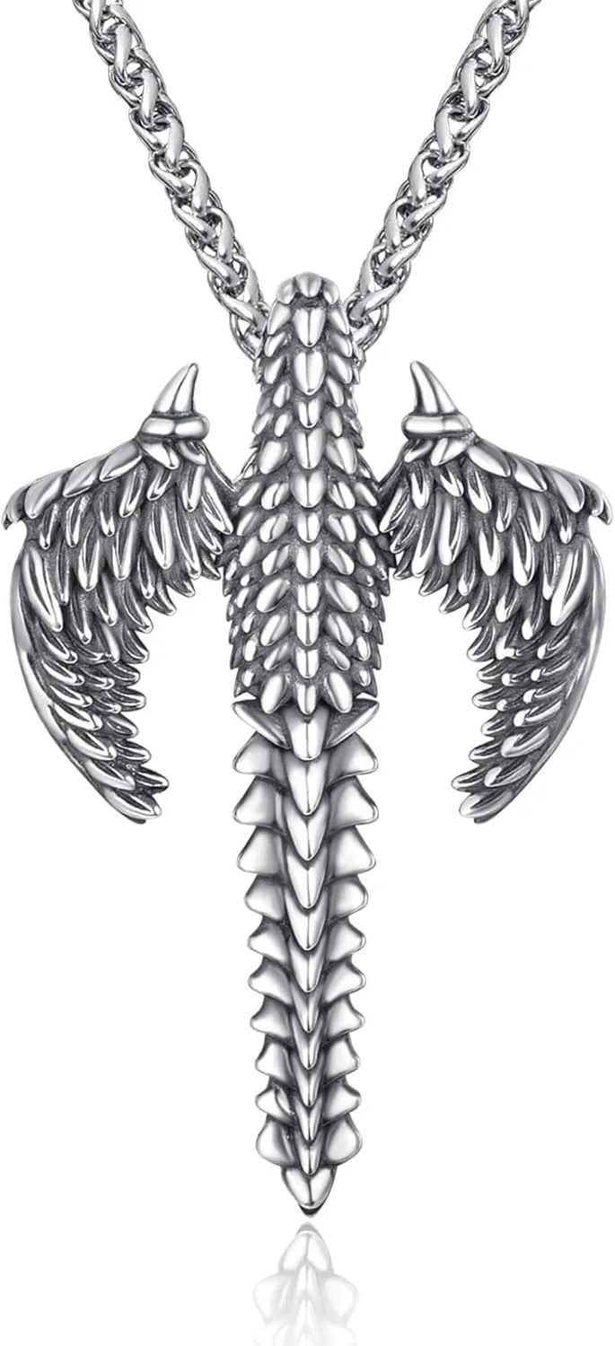 925 Sterling Silver Cross Crucifix Jesus Christ INRI Pendant Necklace for Men Women Medal Christian Religious Necklaces for Mens
