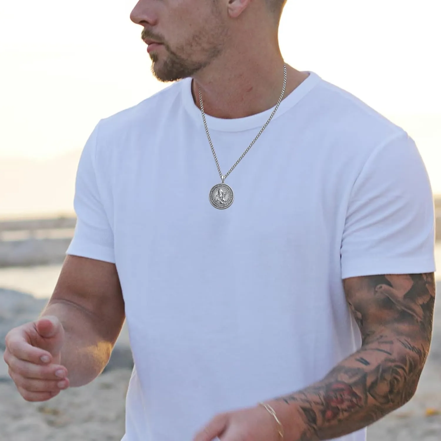 925 Sterling Silver Cross Crucifix Jesus Christ INRI Pendant Necklace for Men Women Medal Christian Religious Necklaces for Mens