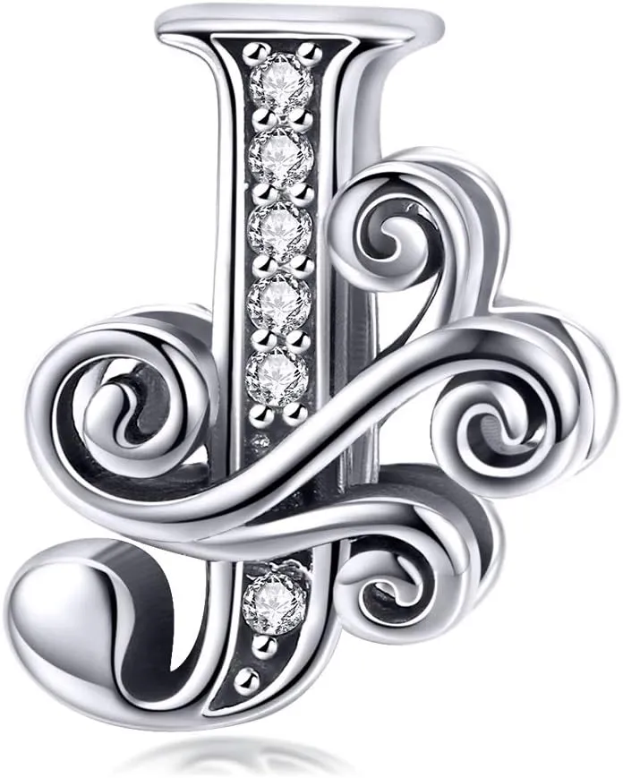 925 Sterling Silver Letter Charms for Pandora Bracelets Alphabet Initial Beads Jewelry Gift for Women