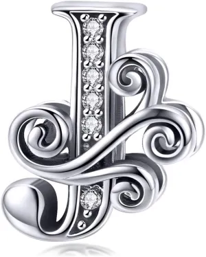 925 Sterling Silver Letter Charms for Pandora Bracelets Alphabet Initial Beads Jewelry Gift for Women