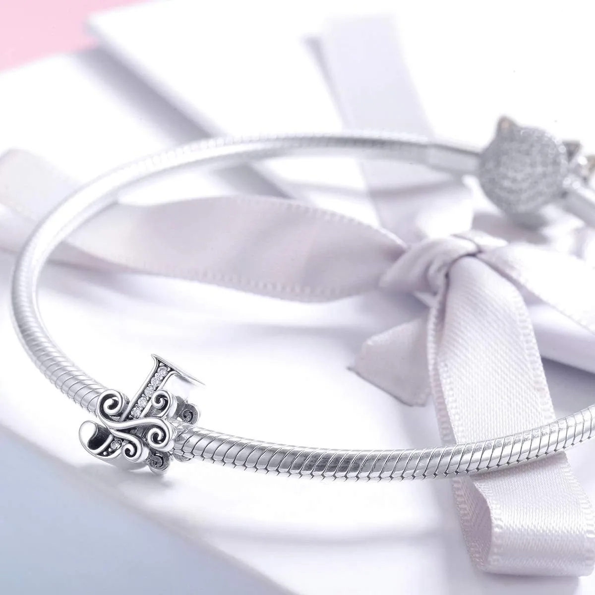 925 Sterling Silver Letter Charms for Pandora Bracelets Alphabet Initial Beads Jewelry Gift for Women