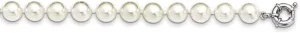 925 Sterling Silver Majestik 10-11mm White Imitation Shell Pearl Necklace