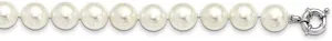 925 Sterling Silver Majestik 12-13mm White Imitation Shell Pearl Necklace