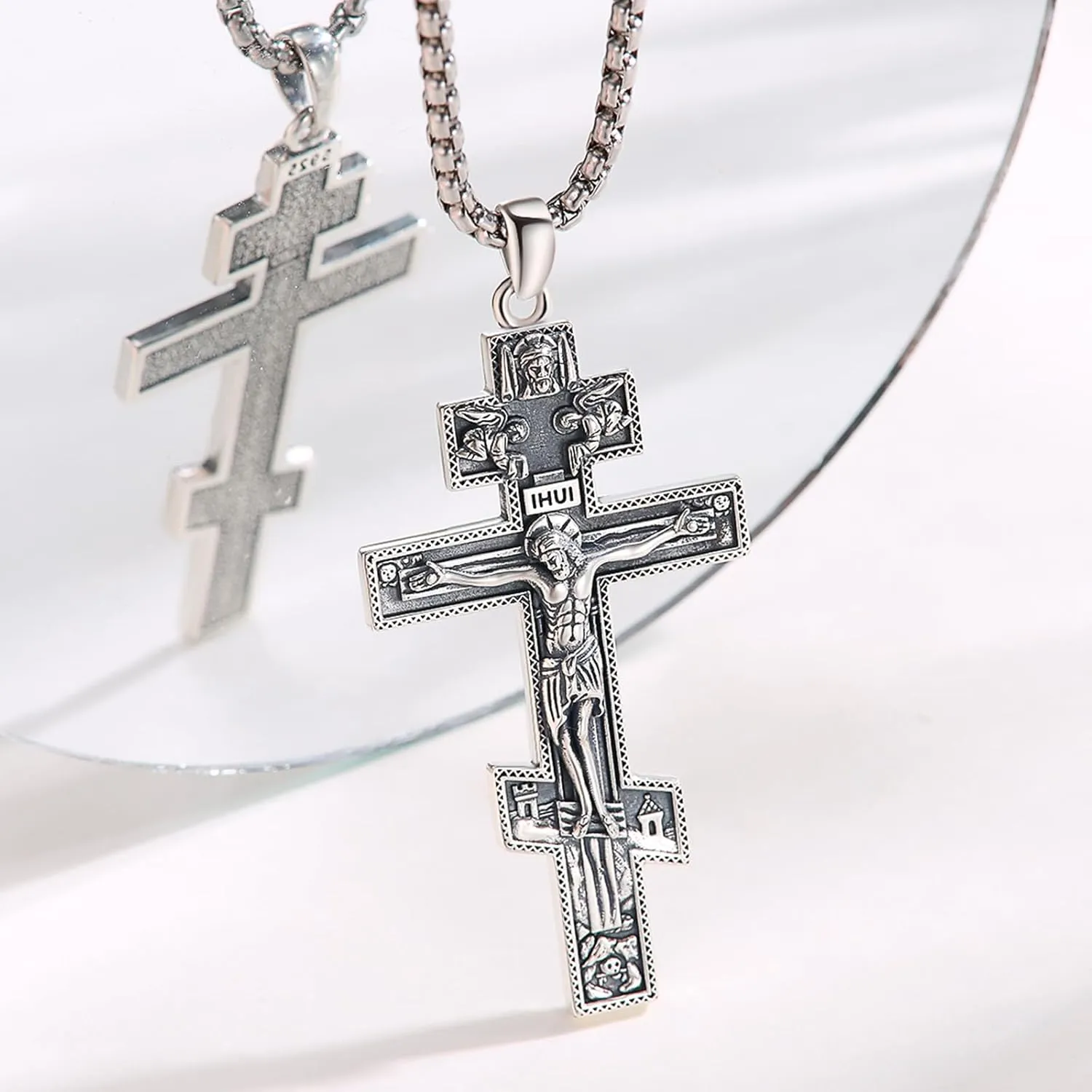925 Sterling Silver Patron Saint Necklace Archangel Medals St Pendant Amulet Necklaces Protection Jewelry for Men Women with Chain