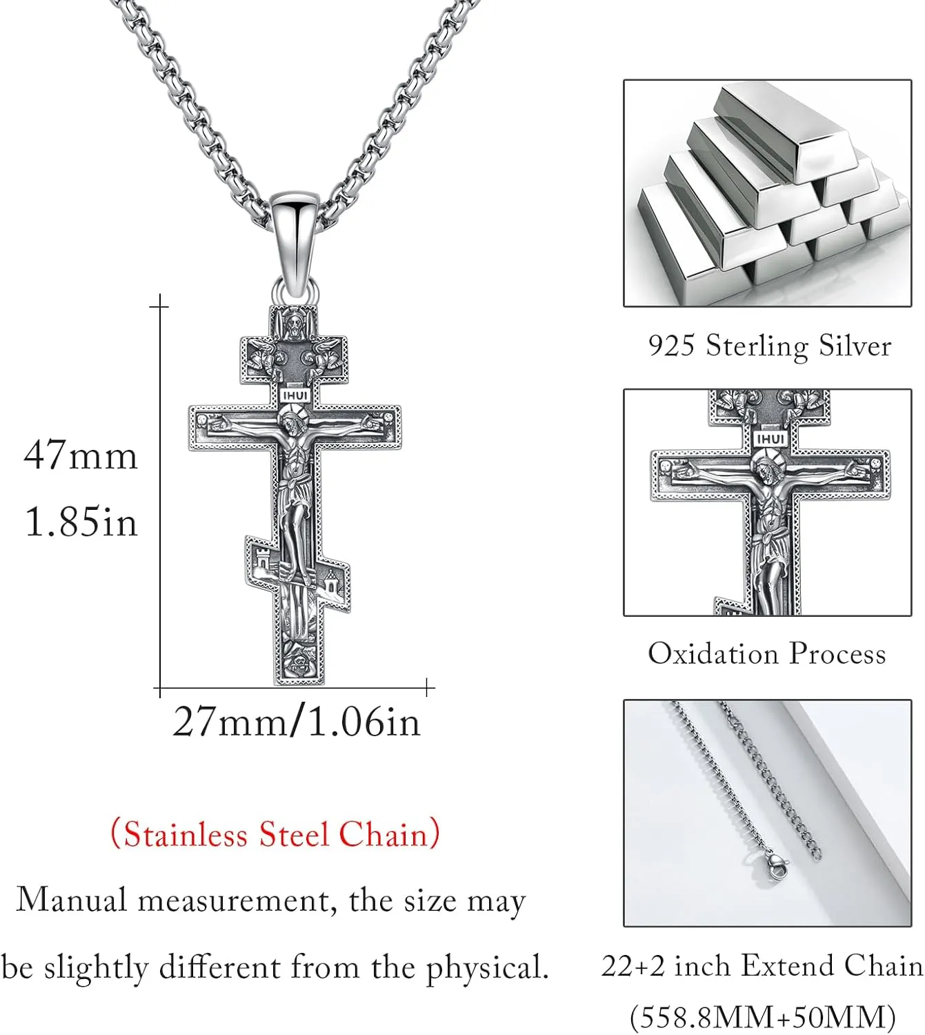 925 Sterling Silver Patron Saint Necklace Archangel Medals St Pendant Amulet Necklaces Protection Jewelry for Men Women with Chain
