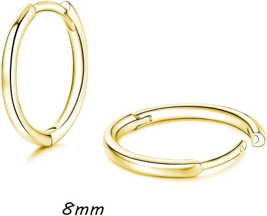 925 Sterling Silver Stud Earrings for Women, 4 Pairs 14K White Gold Plated Hypoallergenic Small Silver Stud Earrings Set for Women Men