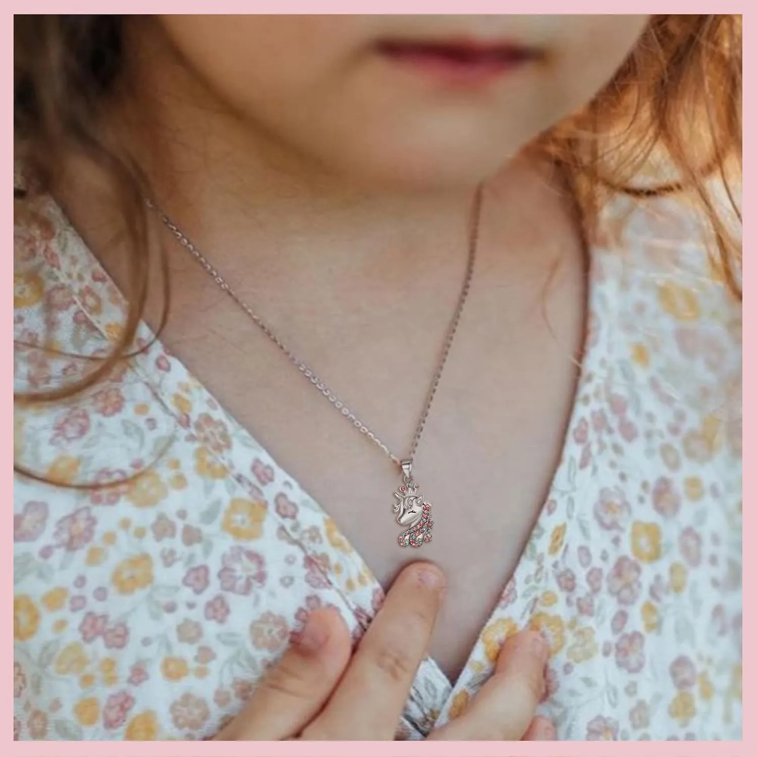 925 Sterling Silver Unicorn Necklace CZ Crown Unicorns Pendant Necklaces Christmas Jewelry Gifts Birthday Gift for Daughter Granddaughter