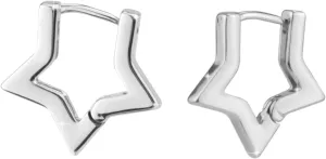 A Pair of Small Star Earrings, Exquisite Star Studs Hoop Huggie Earrings Cute Star Septum Ring Hypoallergenic Star Nose Ring Post Star Earrings for Women Gifts Valentine's Day Birthday (Silver)