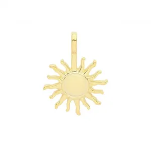 Acotis Silver Pendant Gold Plated Sun G61067GP