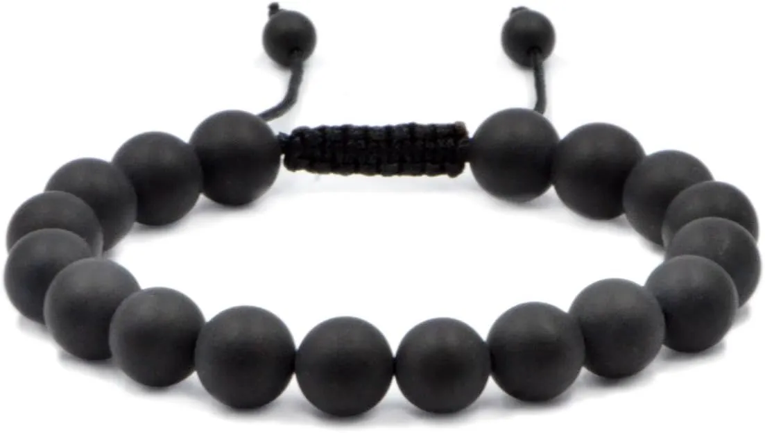 AD Beads Natural 10mm Gemstone Bracelets Healing Power Crystal Macrame Adjustable 7-9 Inch