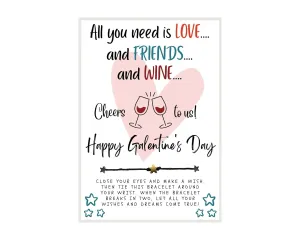 All You Need is Friends... Wish, Wish Bracelet, Gal Pal Friend Wish Bracelet, Galentine Party Favor, Celebrate Friendship, Valentine's Day Gift, Bestie Wish Bracelet, Make A Wish, Galentine's Day Gift