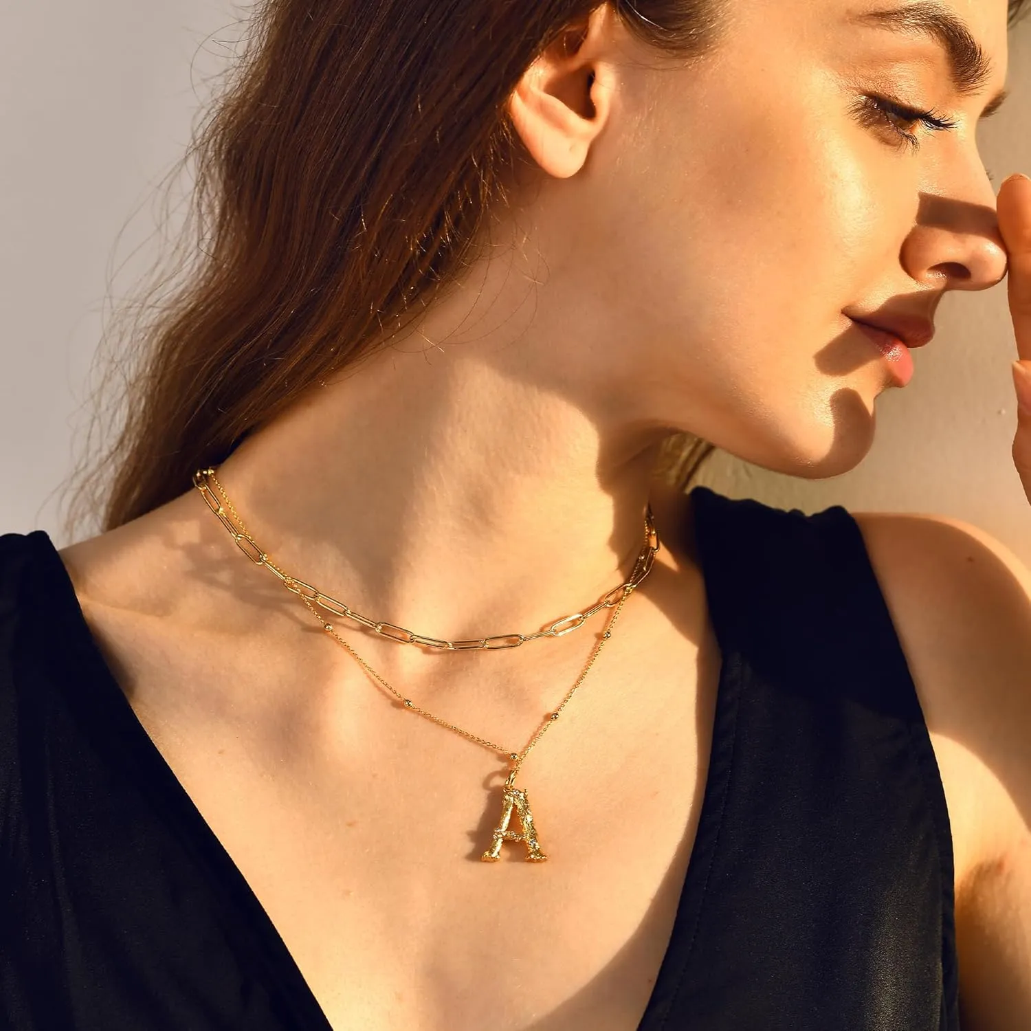 AllenCOCO Bubble Letter Necklaces Gold for Women, Thick 14K Gold Filled Balloon Initial Necklace Personalized Chunky Gold Letter Necklace for Women Non Tarnish Birthday Day Jewelry Gifts